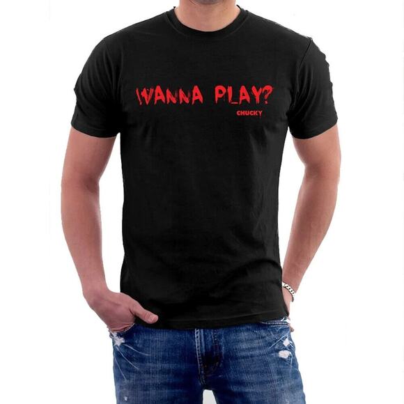 NEW Chucky Childs Play Wanna Play? Flip Over Head Mask T-Shirt Mens Size Small - Picture 2 of 3